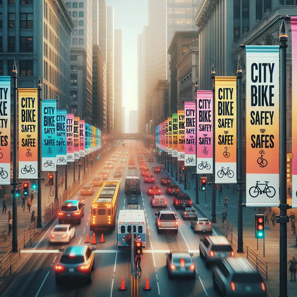 City bike safety banners.