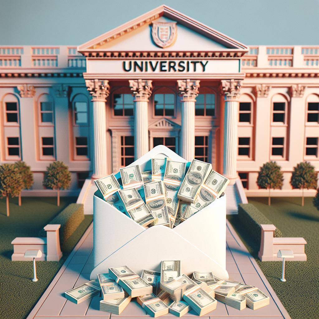 University Owed Money Illustration