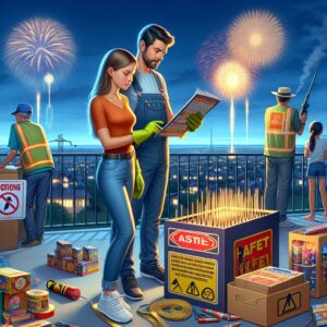 Fireworks safety illustration concept
