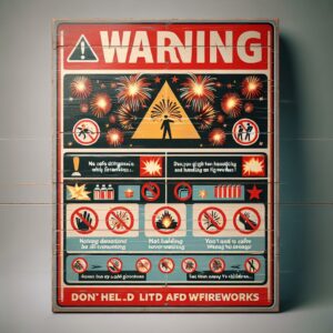 Fireworks safety warning sign
