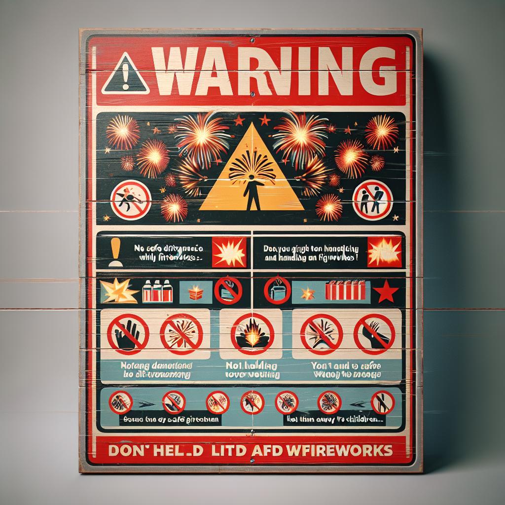 Fireworks safety warning sign