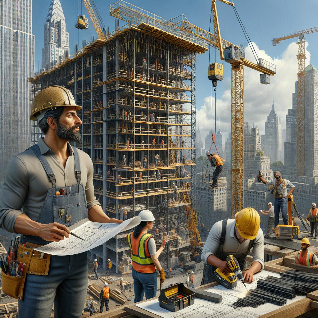 "Construction workers at site"