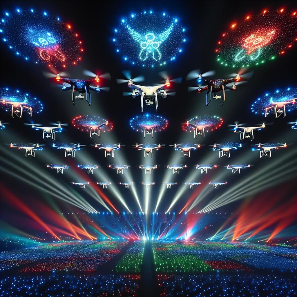 Drone light show finale.