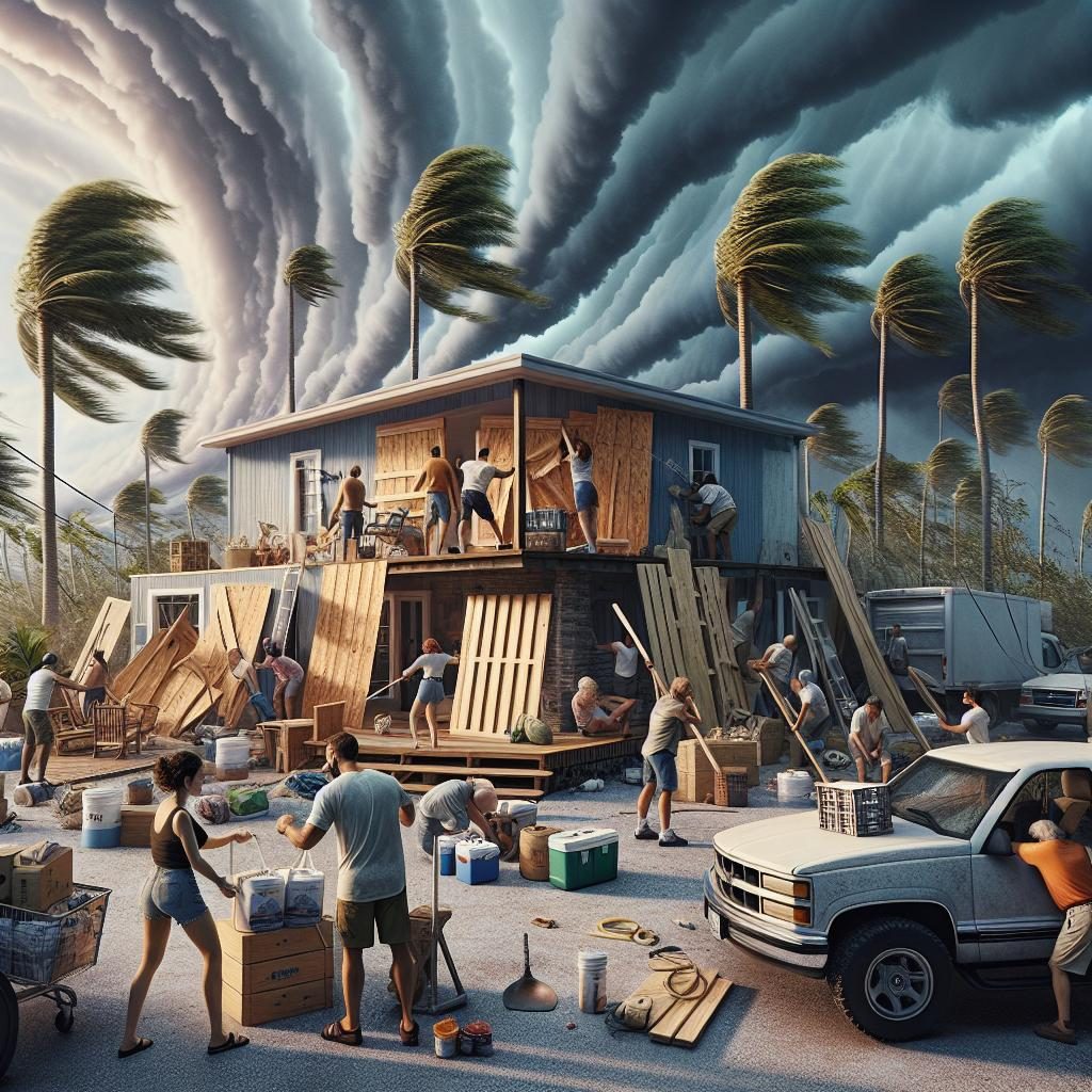 Tropical storm preparation scene