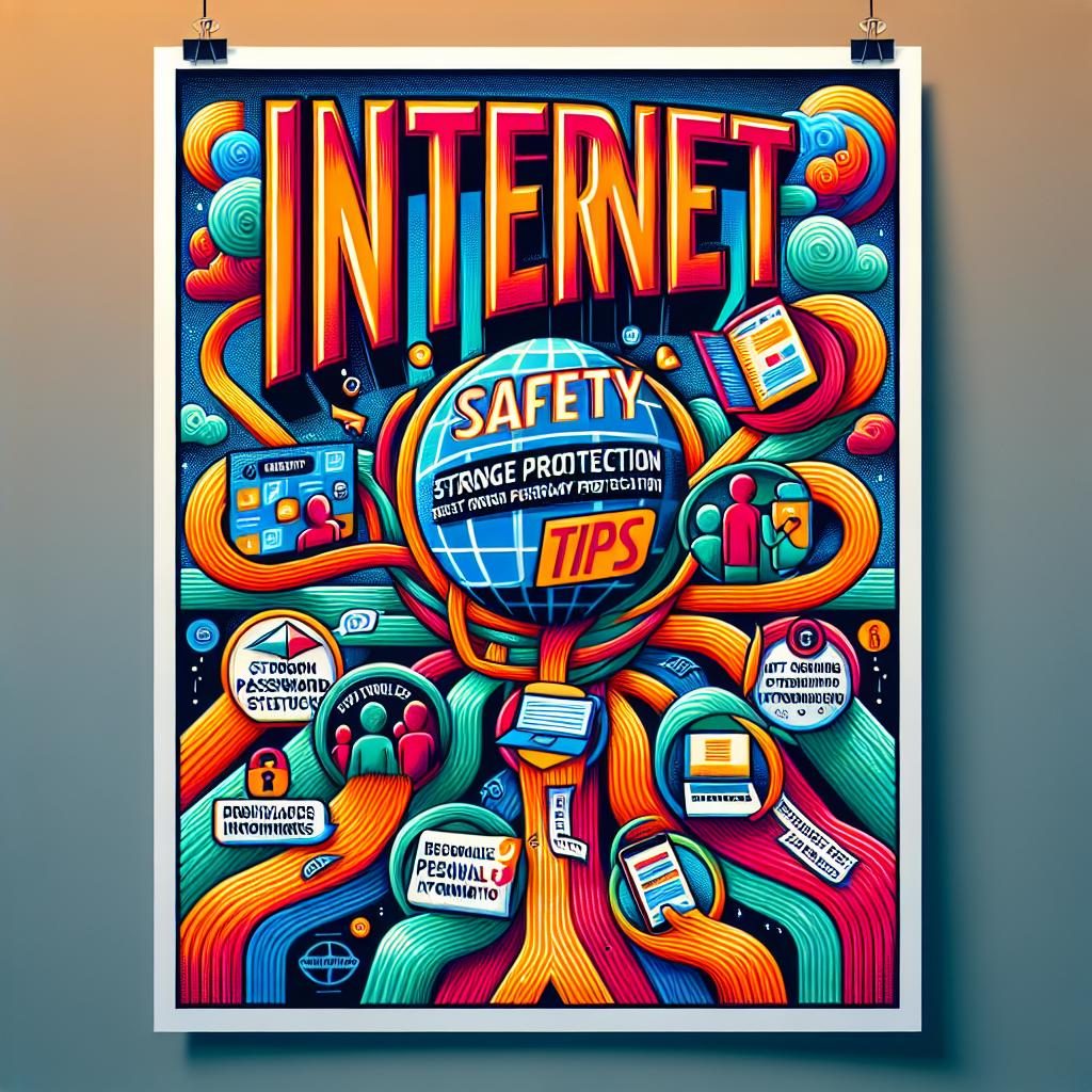 Internet safety tips poster.