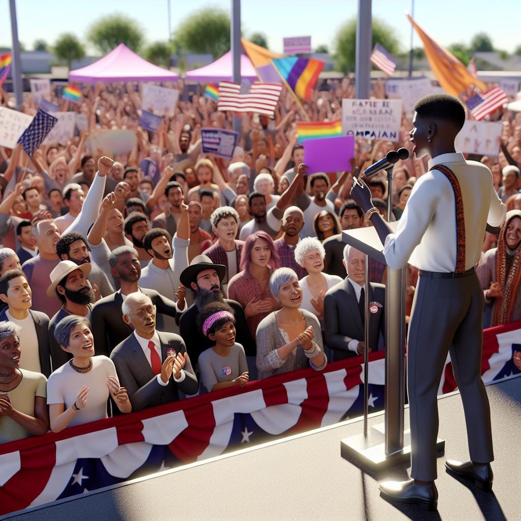 Campaign rally with supporters.