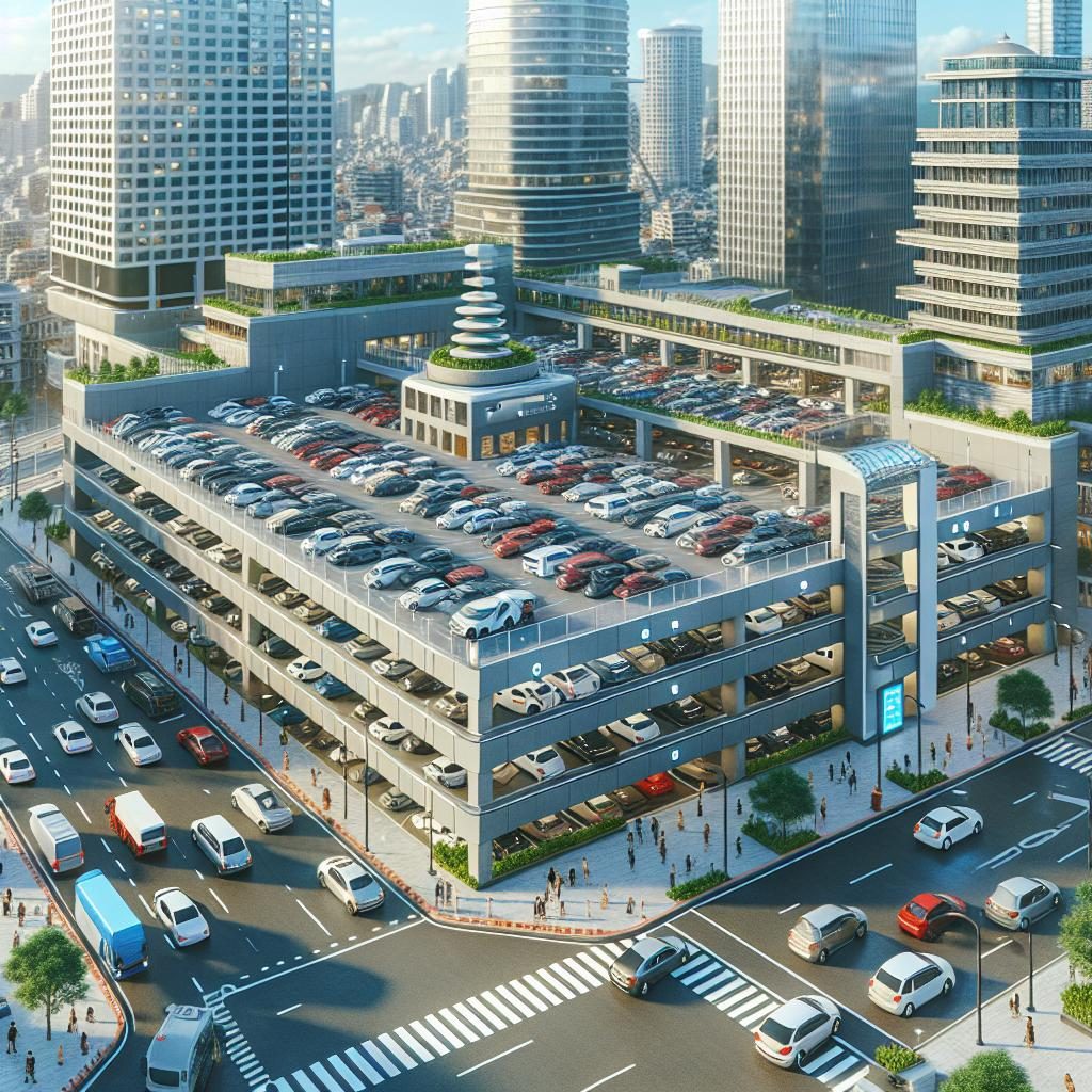 Downtown parking solution illustration