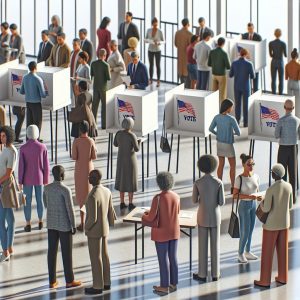 Voters at polling station.