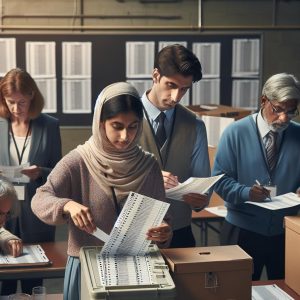 Election ballots counting process.