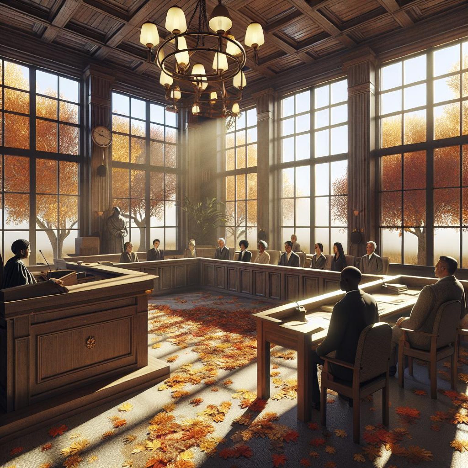 Fall-themed court sentencing room