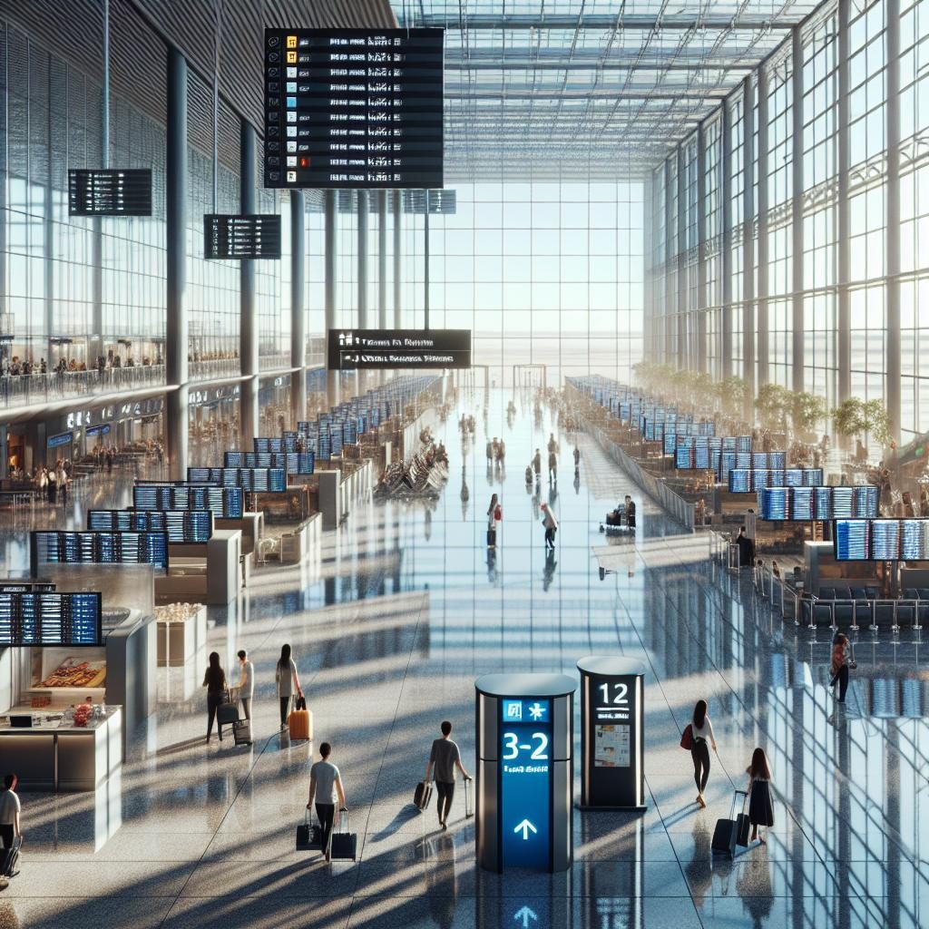 Modern airport terminal interior