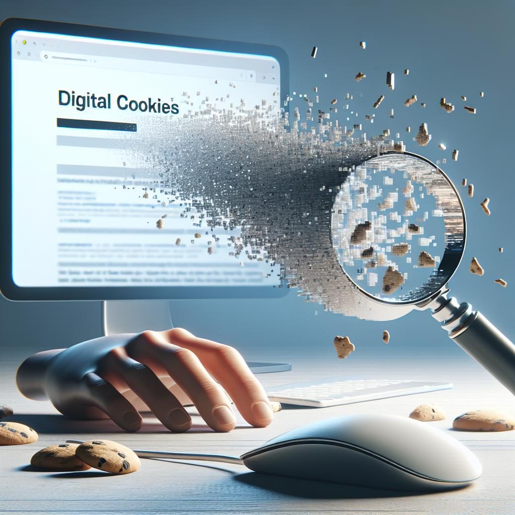 Digital cookies tracking concept.