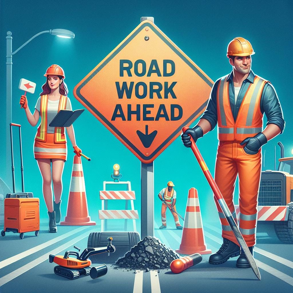 Road Work Ahead Sign