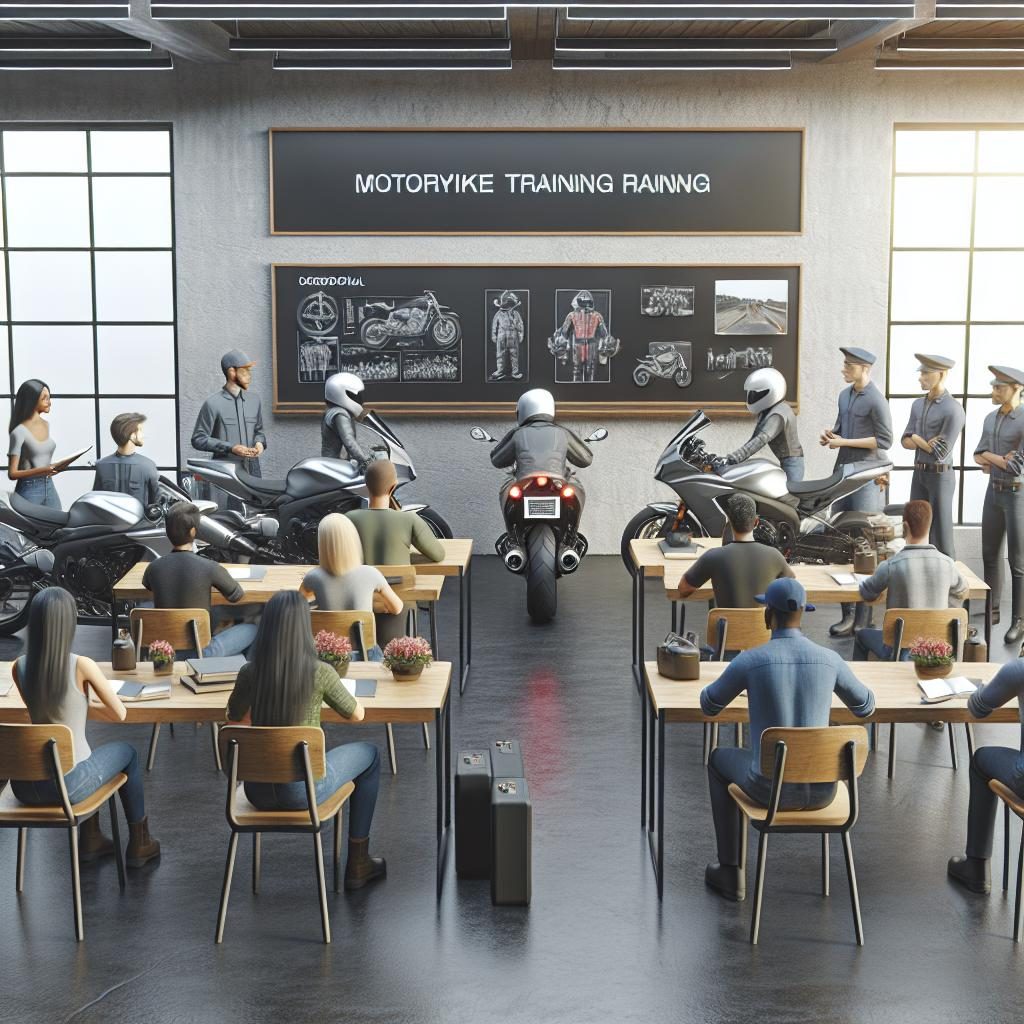 Motorcycle training classroom setting