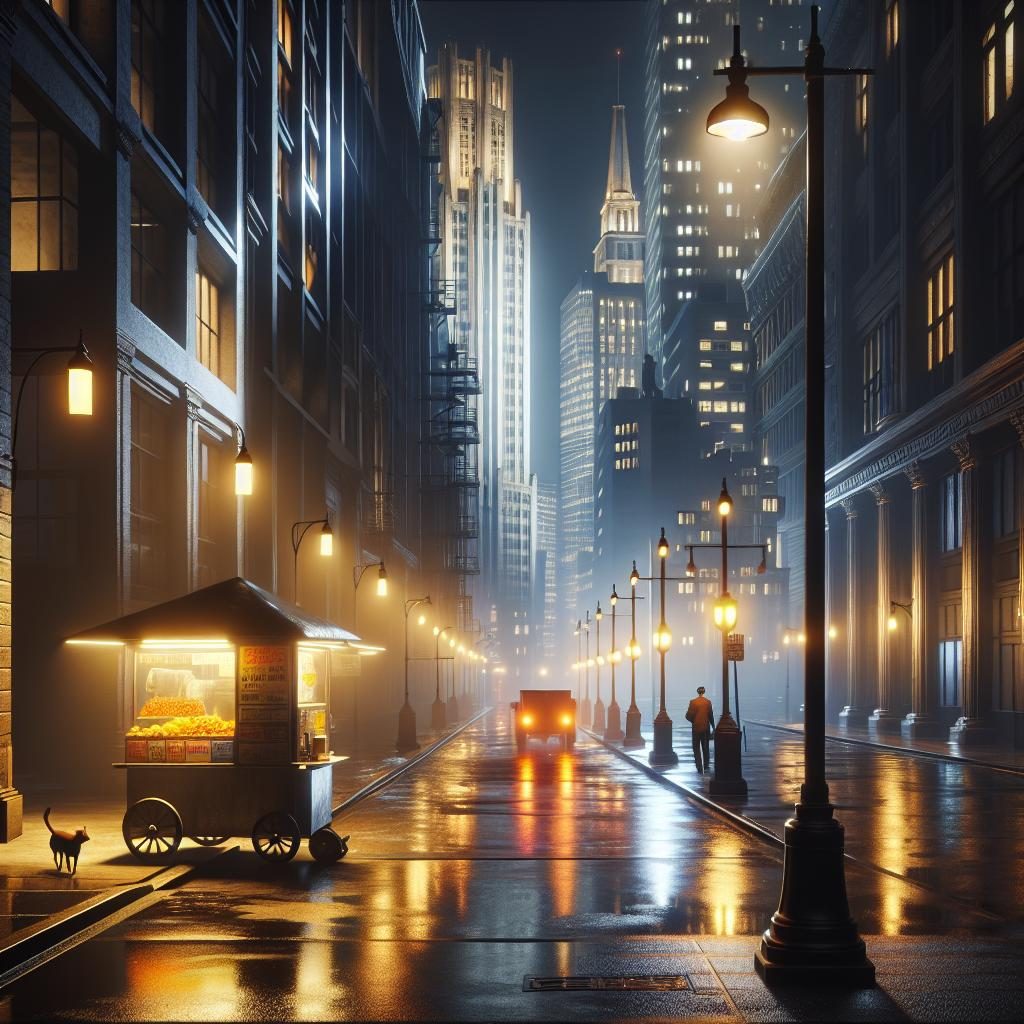 City streets in darkness