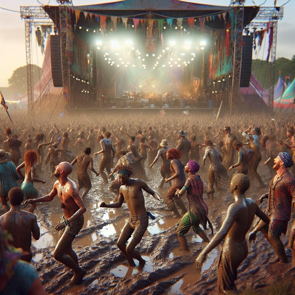 Festival spirit in mud