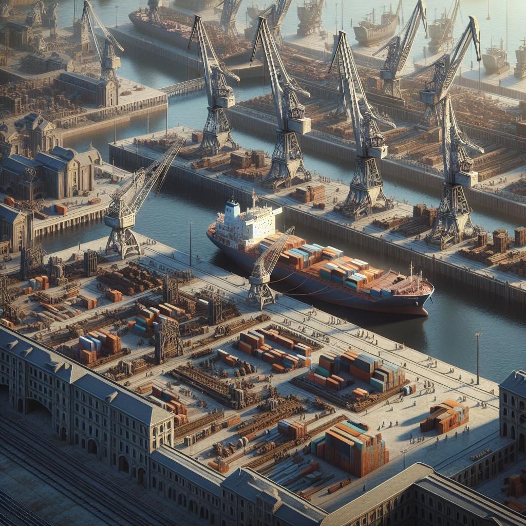 Dockyards with empty cargo