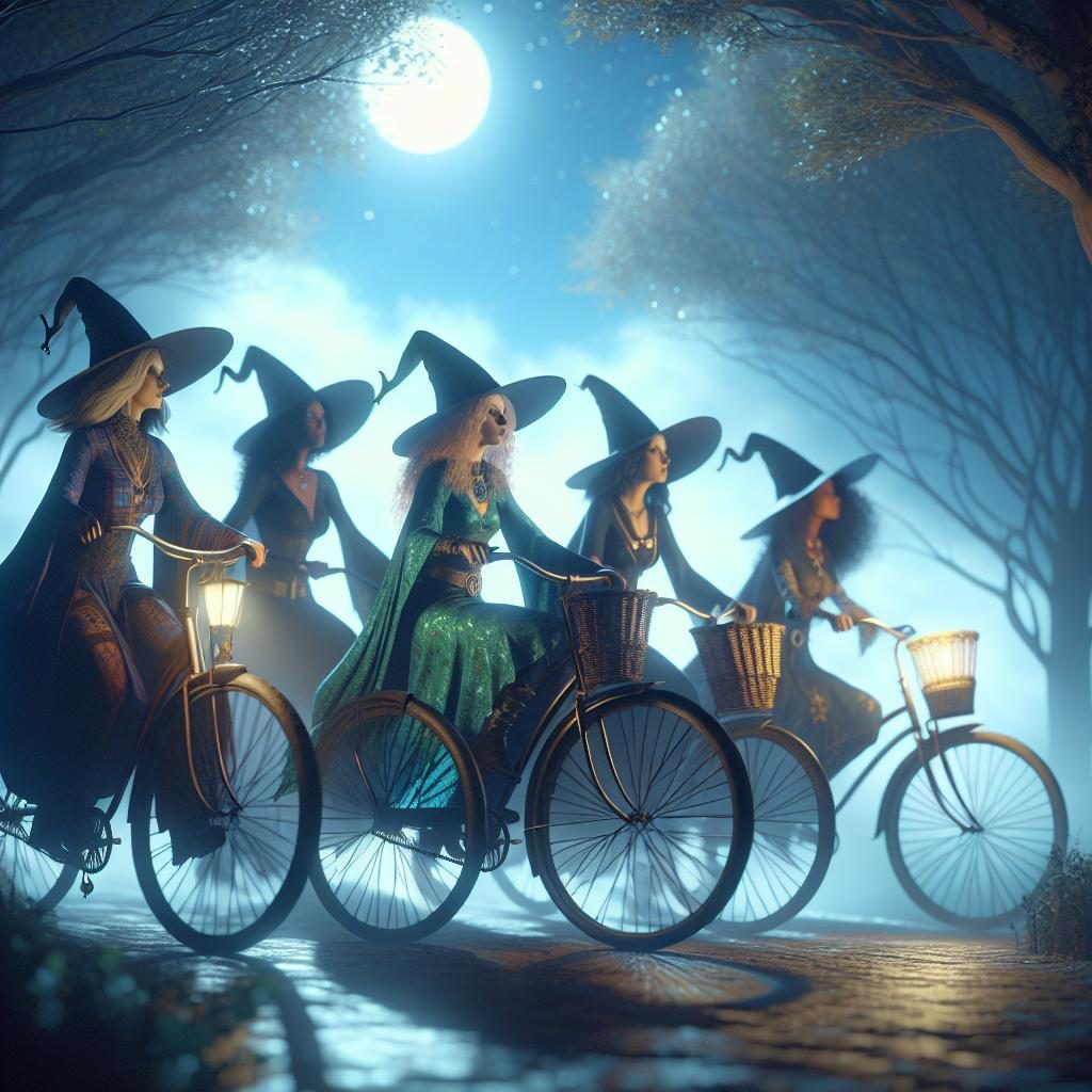 Witches Riding Bicycles