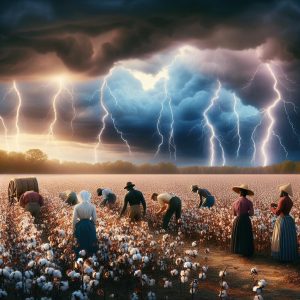 Lightning Striking Cotton Fields