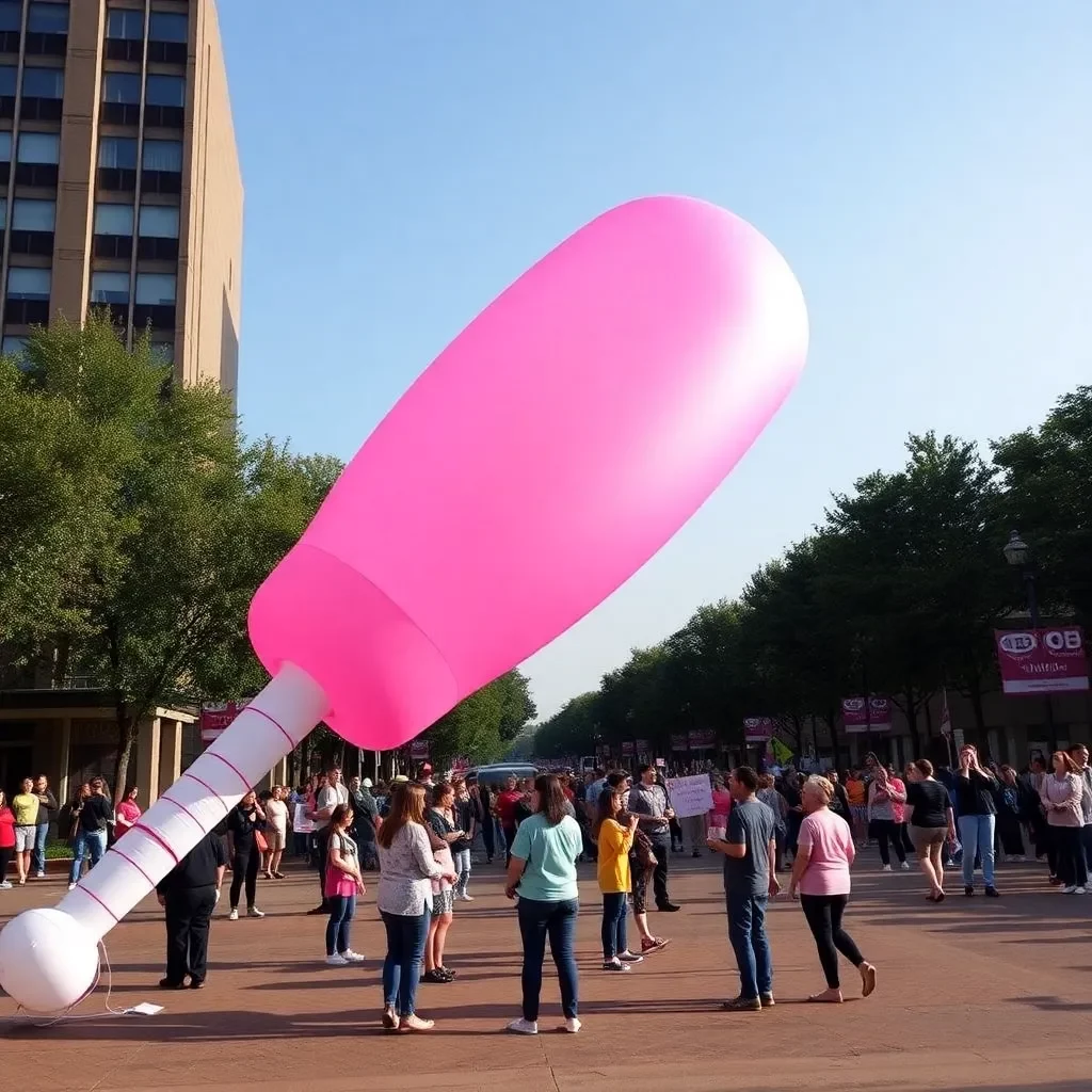 Huntsville Hosts Extravagant Event to Advocate for Contraception Rights with 20-Foot Inflatable IUD