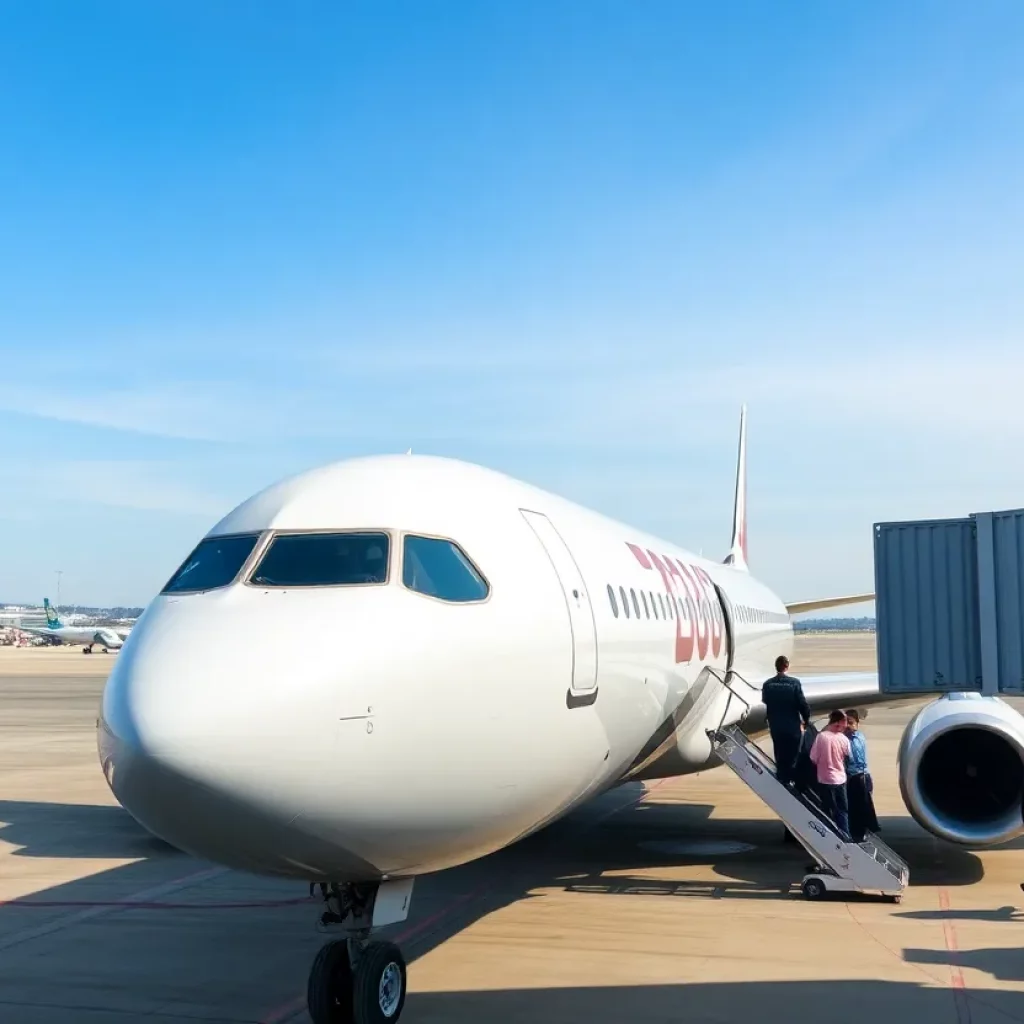 Airbus A220 at Huntsville International Airport