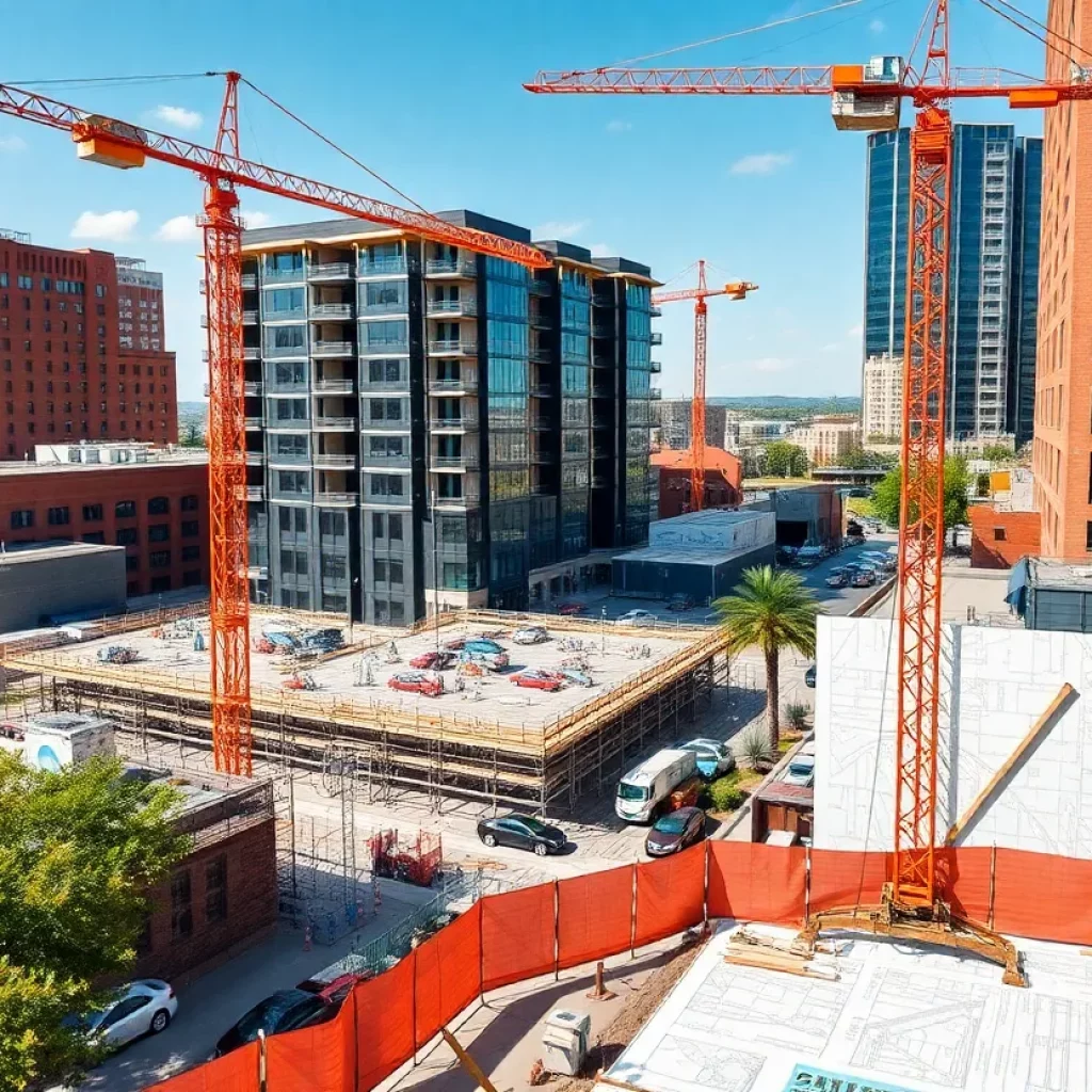 Construction site of the Front Row development in Huntsville, Alabama