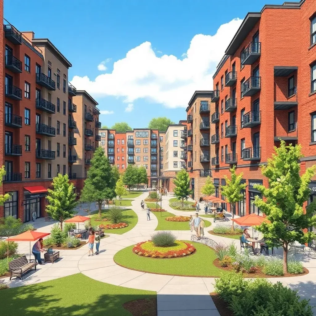 Conceptual image of the revitalized Mill Creek neighborhood in Huntsville.