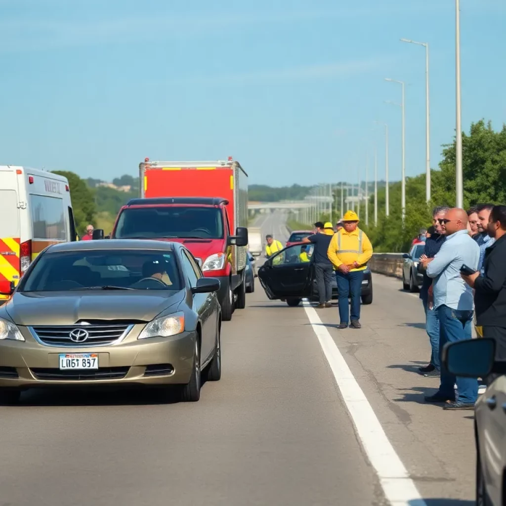 Emergency crews responding to a traffic accident on Highway 431 S.