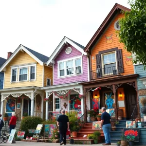 Visitors enjoying the Art Tour of Homes in Huntsville