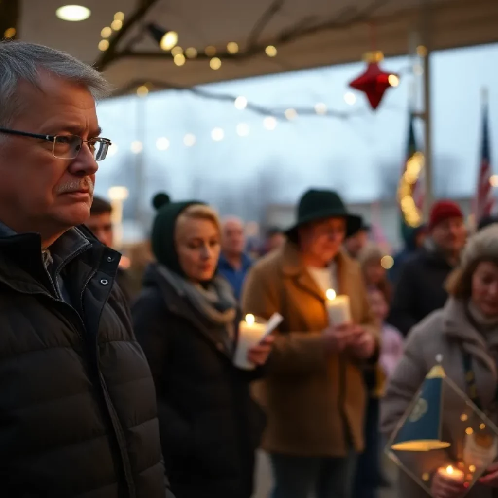 Community gathering in Huntsville, Alabama during holiday season