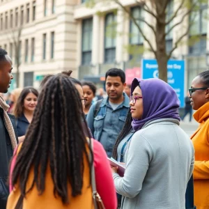 Community members discussing diversity initiatives in Huntsville