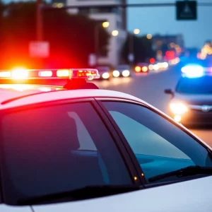 Huntsville police car during drug bust operation