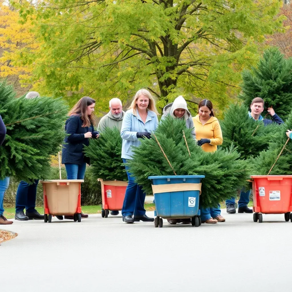 Residents dropping off Christmas trees at Huntsville's cleanup event