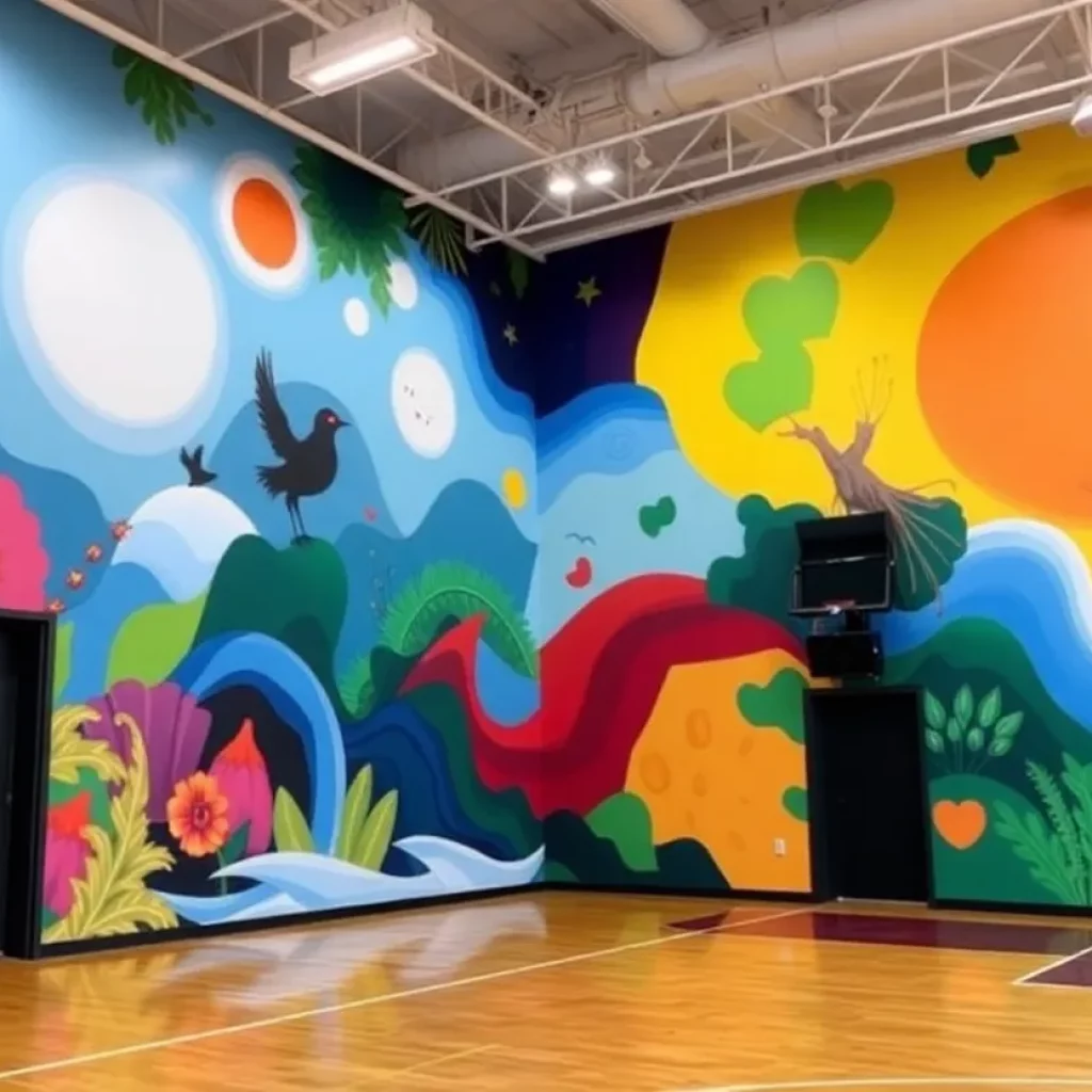 Concept design for a public art mural at a fitness court