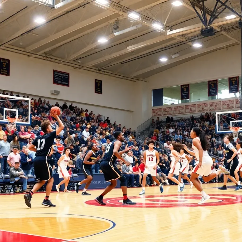 Basketball game at Stillman College with enthusiastic fans