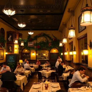 Interior of Terranova's Italian Restaurant with diners enjoying meals