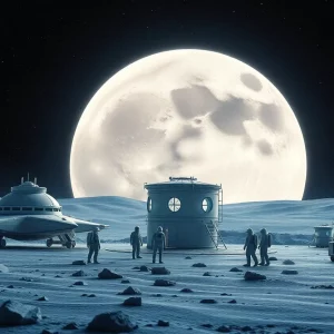 Conceptual artwork of NASA's Artemis program lunar base