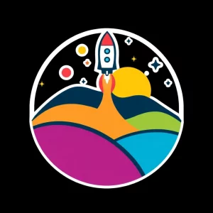 Logo design for Huntsville's new brand identity featuring a rocket and vibrant colors.