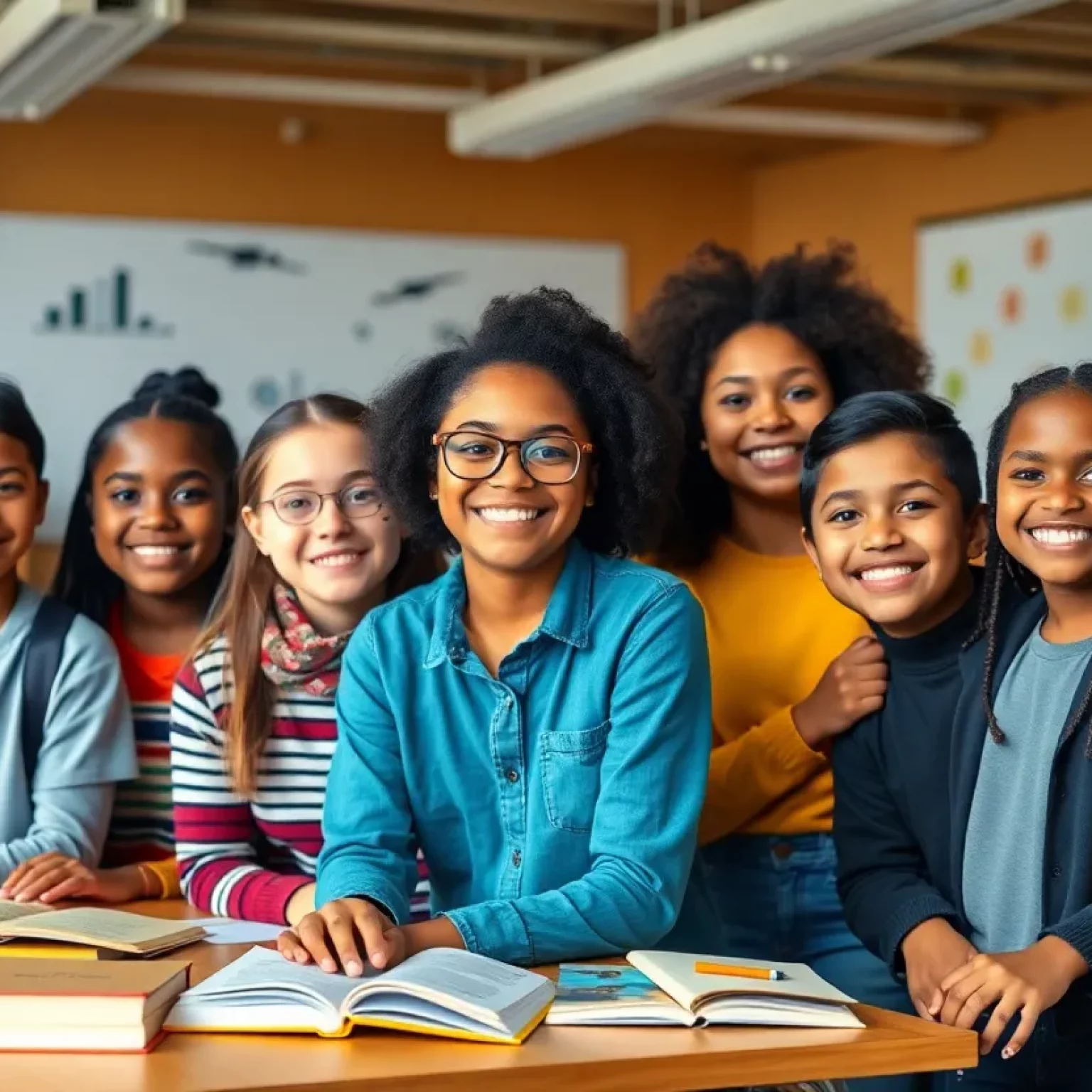 Diverse students engaging in learning in a Huntsville classroom